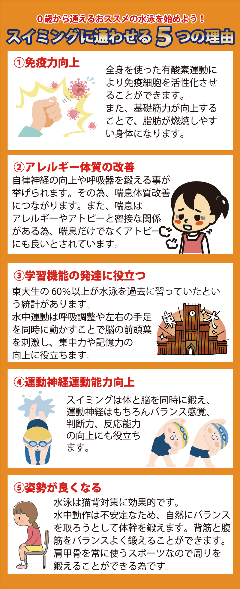 スイミングに通わせる5つの理由